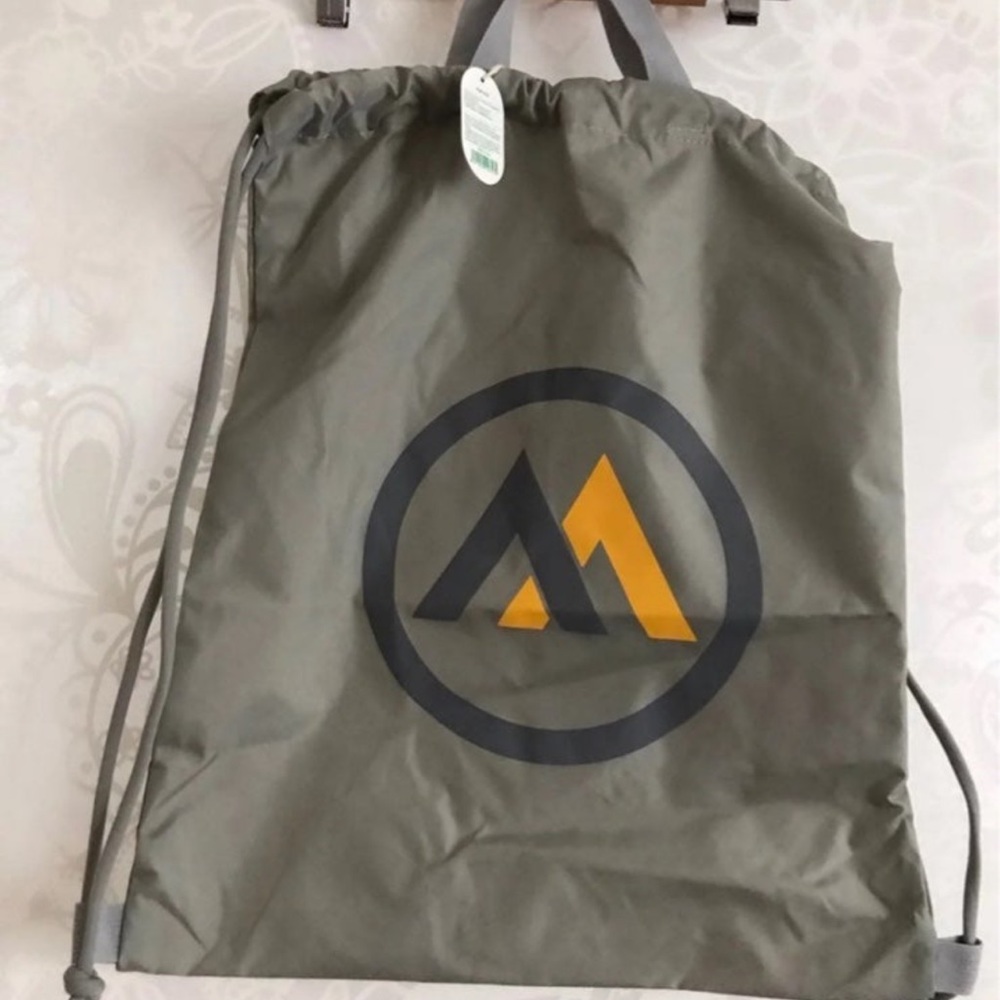 Mumuso M Patterned Drawstring Sports Bag -Grey